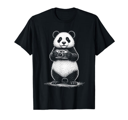 Panda Photographer Camera T-Shirt - Casual Everyday Wear for Adults - T-Shirt, Sweatshirt, Hoodie