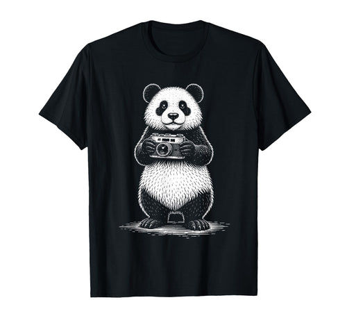 Panda Photographer Camera T-Shirt - Casual Everyday Wear for Adults - T-Shirt, Sweatshirt, Hoodie