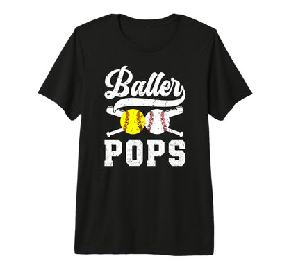Mens Baller Pops Proud Softball T-Shirt - Novelty Apparel Men Women - T-Shirt, Sweatshirt, Hoodie