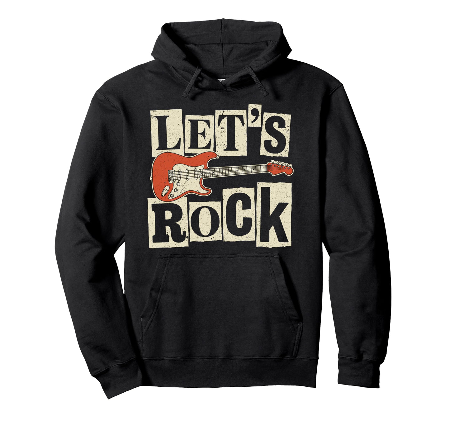 Lets Rock Guitar Player Rock Music Rock N Hoodie - Minimalist Print Unisex - T-Shirt, Sweatshirt, Hoodie