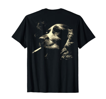 English Cocker Spaniel Smoking Cigarette T-Shirt - Graphic Print Unisex - T-Shirt, Sweatshirt, Hoodie