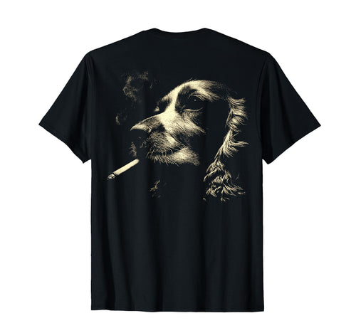 English Cocker Spaniel Smoking Cigarette T-Shirt - Graphic Print Unisex - T-Shirt, Sweatshirt, Hoodie