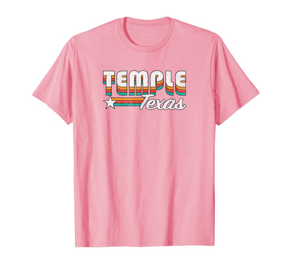 Temple Tx Temple Texas Rainbow T-Shirt - Fun Novelty Design Men Women - T-Shirt, Sweatshirt, Hoodie