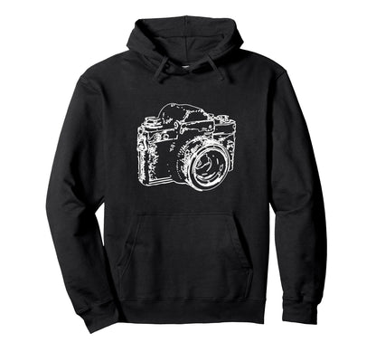 Camera Analogue Camera Sketch Hoodie - Trendy Graphic for Adults - T-Shirt, Sweatshirt, Hoodie