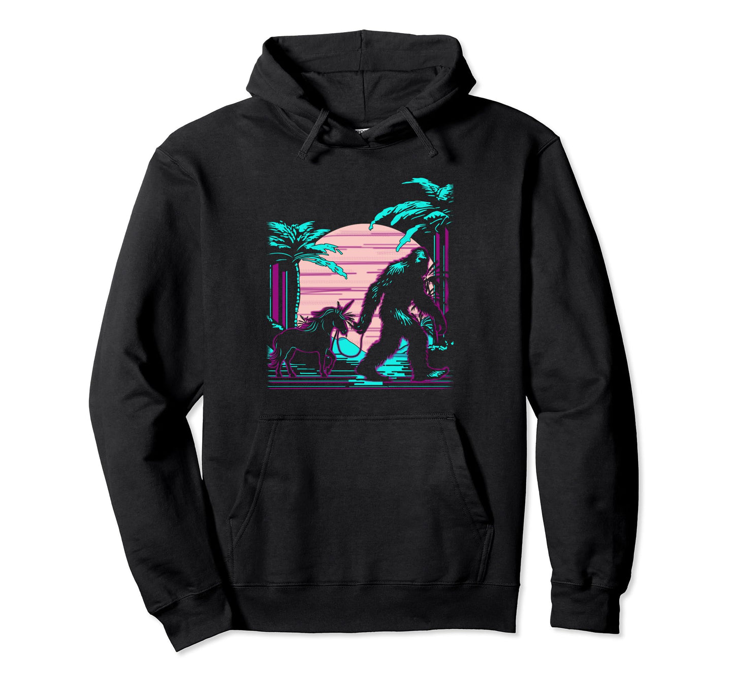 Bigfoot Vaporwave Aesthetic 90S Sasquatch Hoodie - Streetwear Style Unisex - T-Shirt, Sweatshirt, Hoodie