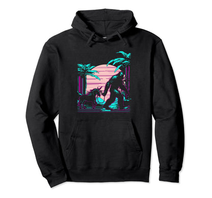 Bigfoot Vaporwave Aesthetic 90S Sasquatch Hoodie - Streetwear Style Unisex - T-Shirt, Sweatshirt, Hoodie
