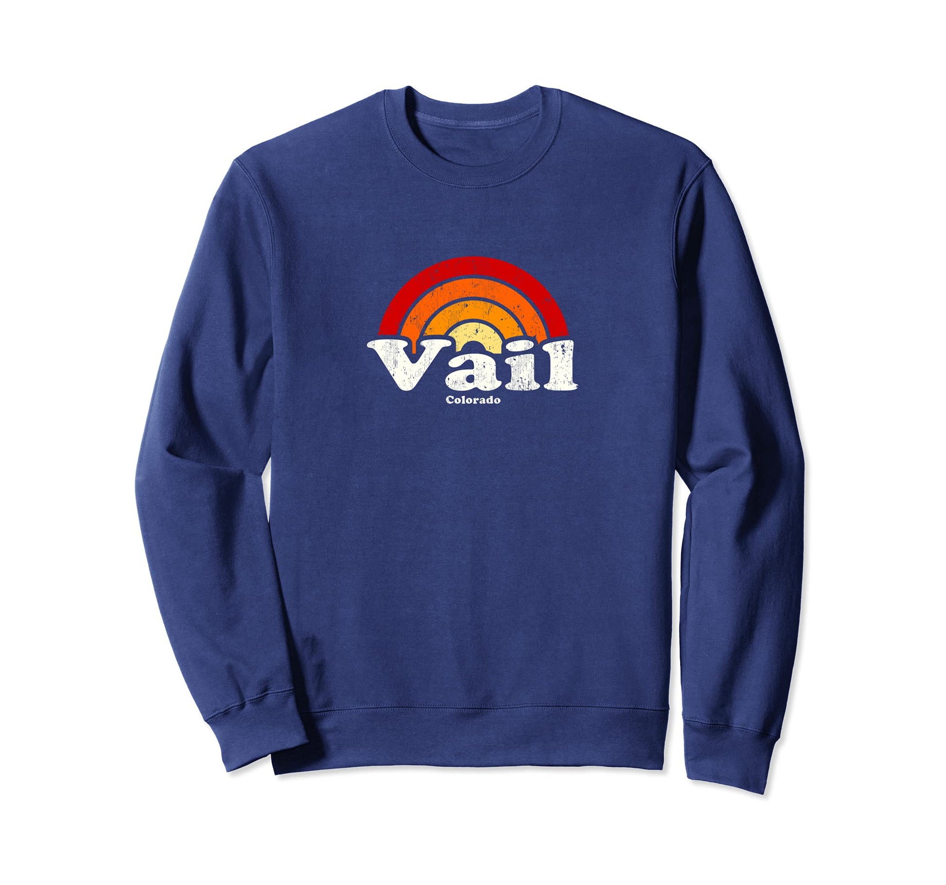 Vail Colorado Co 70S Rainbow Sweatshirt - Graphic Print Unisex - T-Shirt, Sweatshirt, Hoodie