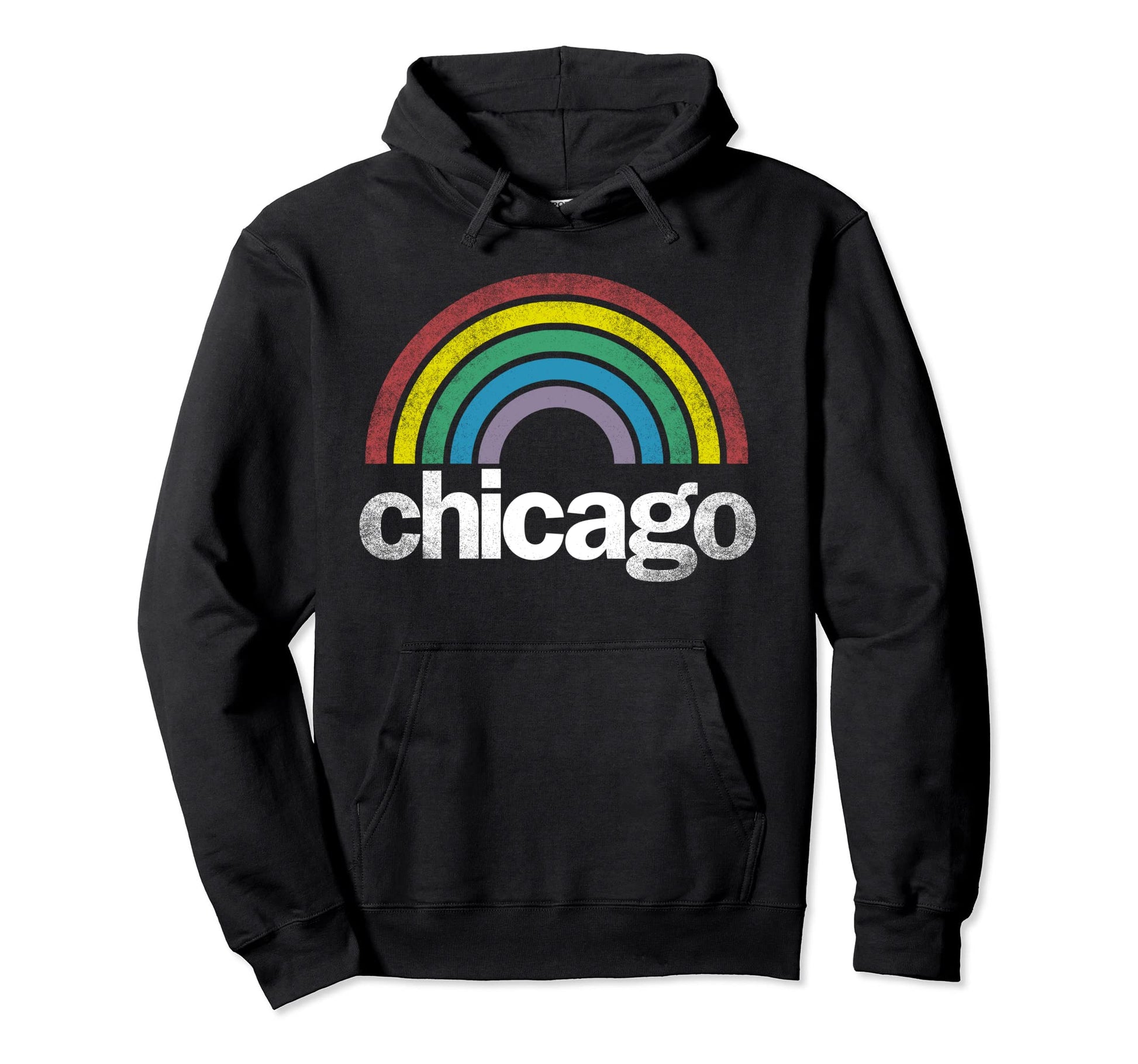 Chicago Rainbow 70S 80S Hoodie - Fun Novelty Design for Adults - T-Shirt, Sweatshirt, Hoodie