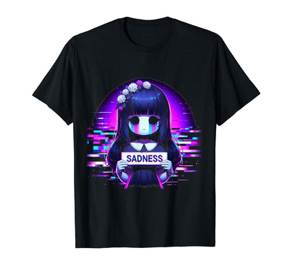 Sad Anime Japanese Aesthetic Vaporwave T-Shirt - Minimalist Print Unisex - T-Shirt, Sweatshirt, Hoodie