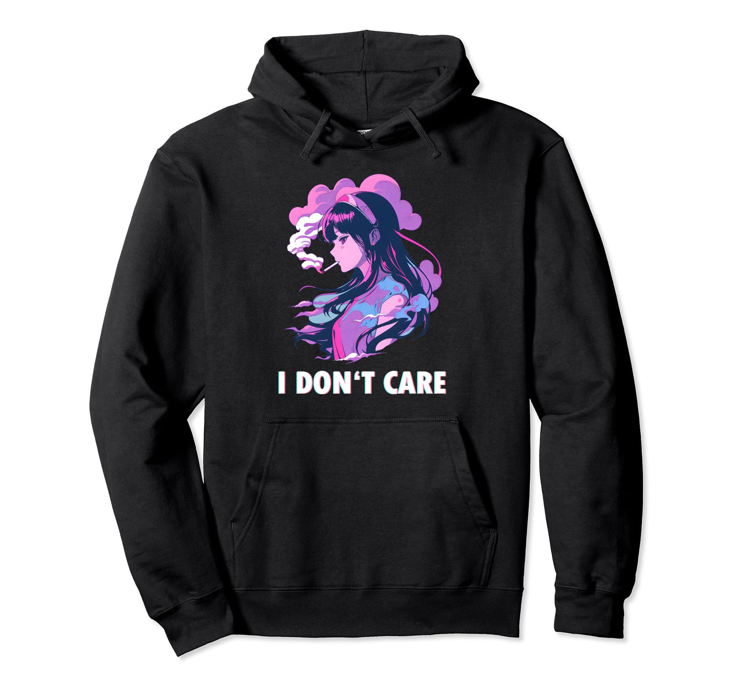 Aesthetic Vaporwave I Dont Care Hoodie - Casual Everyday Wear for Adults - T-Shirt, Sweatshirt, Hoodie