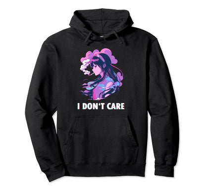 Aesthetic Vaporwave I Dont Care Hoodie - Casual Everyday Wear for Adults - T-Shirt, Sweatshirt, Hoodie