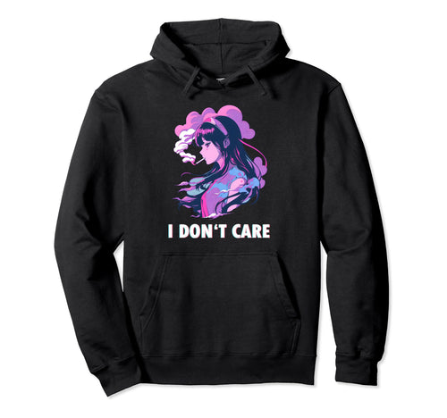 Aesthetic Vaporwave I Dont Care Hoodie - Casual Everyday Wear for Adults - T-Shirt, Sweatshirt, Hoodie