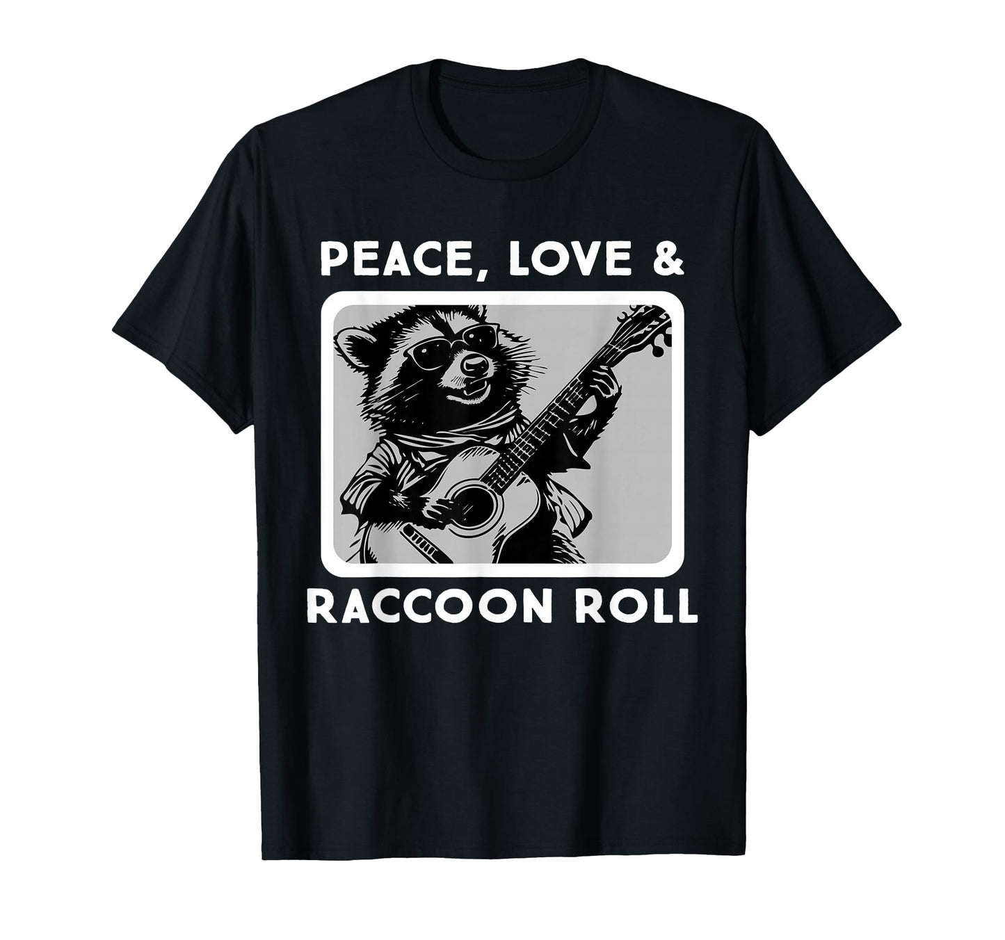 Raccoon Rock And Roll Music Raccoon Playing T-Shirt - Graphic Print Unisex - T-Shirt, Sweatshirt, Hoodie