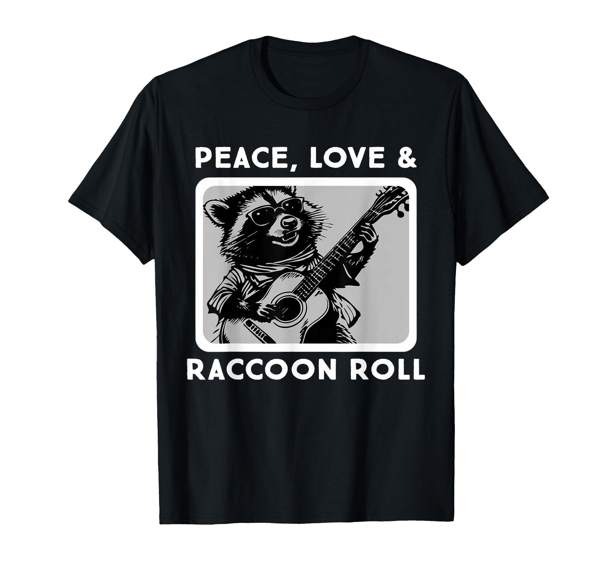 Raccoon Rock And Roll Music Raccoon Playing T-Shirt - Graphic Print Unisex - T-Shirt, Sweatshirt, Hoodie