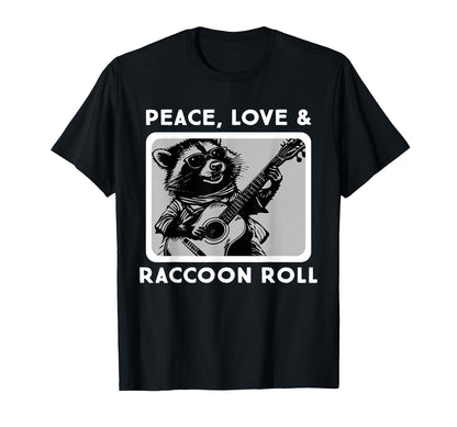 Raccoon Rock And Roll Music Raccoon Playing T-Shirt - Graphic Print Unisex - T-Shirt, Sweatshirt, Hoodie