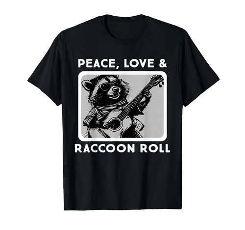 Raccoon Rock And Roll Music Raccoon Playing T-Shirt - Graphic Print Unisex - T-Shirt, Sweatshirt, Hoodie
