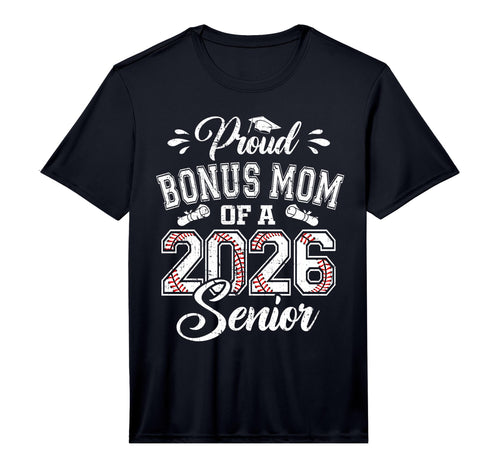Mens Proud Bonus Mom 2026 Senior Baseball T-Shirt - Trendy Graphic Unisex - T-Shirt, Sweatshirt, Hoodie