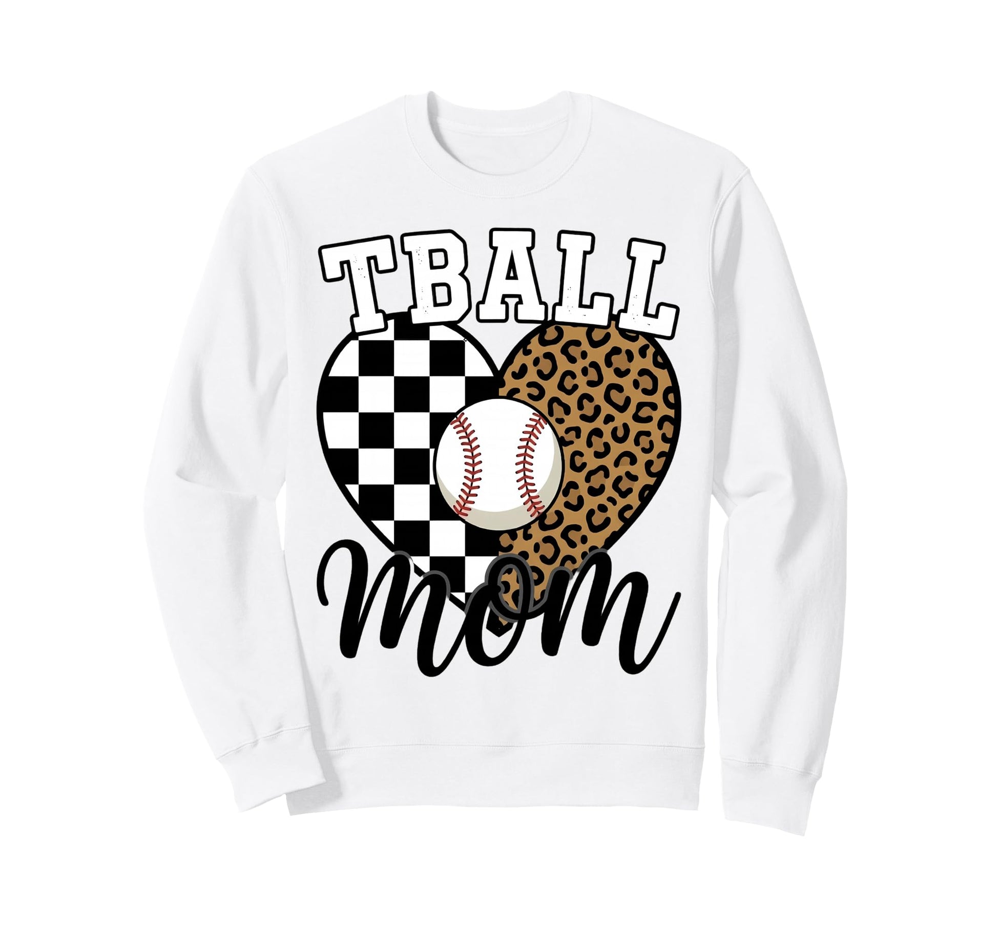 Tball Mom Leopard Cheetah Sweatshirt - Aesthetic Graphic for Adults - T-Shirt, Sweatshirt, Hoodie