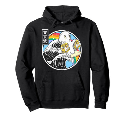 Ghost Banana Milk Great Wave Kawaii Hoodie - Custom Art Print Unisex - T-Shirt, Sweatshirt, Hoodie
