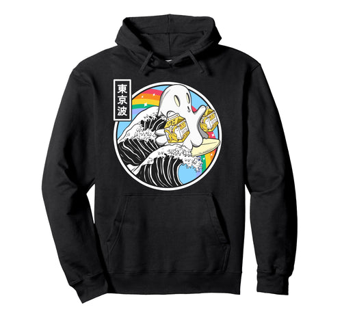 Ghost Banana Milk Great Wave Kawaii Hoodie - Custom Art Print Unisex - T-Shirt, Sweatshirt, Hoodie