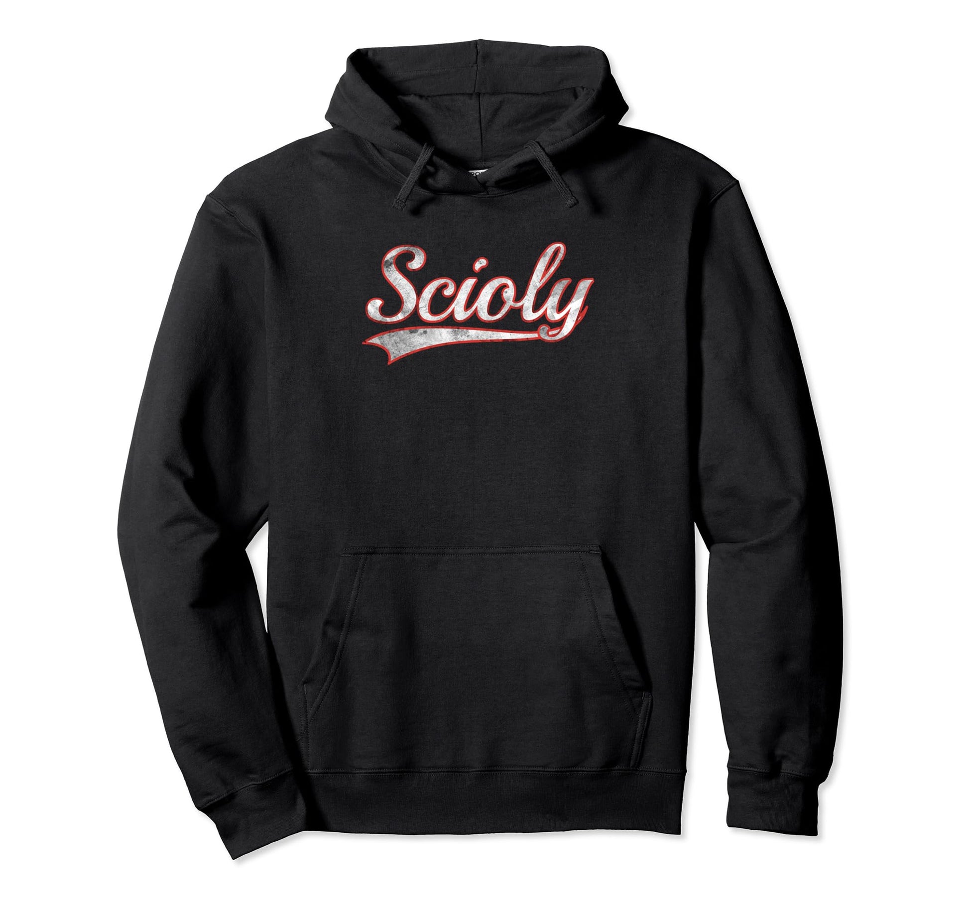 Scioly Varsity Distressed Throwback Hoodie - Novelty Apparel Unisex - T-Shirt, Sweatshirt, Hoodie