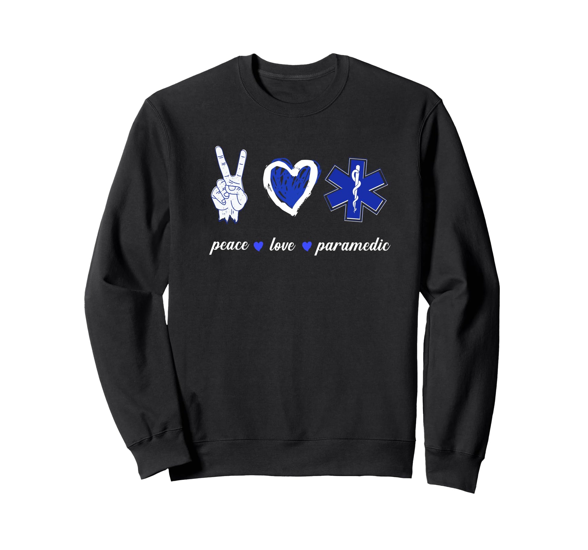 Peace Love Paramedic Heart Sweatshirt - Trendy Graphic for Adults - T-Shirt, Sweatshirt, Hoodie
