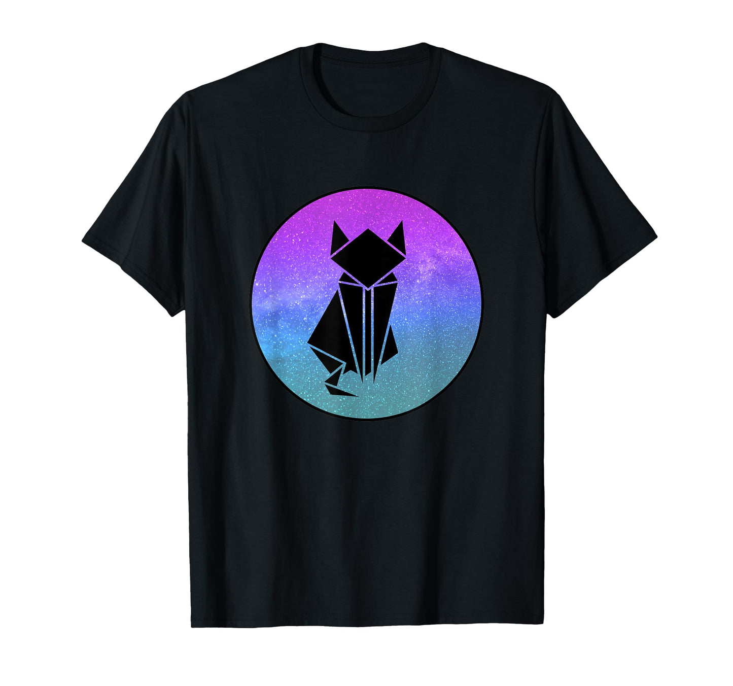Cat Origami Galaxy Vaporwave T-Shirt - Casual Everyday Wear for Adults - T-Shirt, Sweatshirt, Hoodie