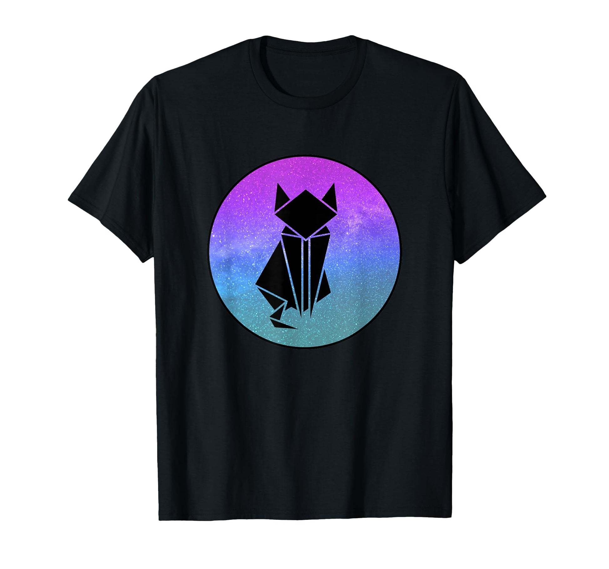 Cat Origami Galaxy Vaporwave T-Shirt - Casual Everyday Wear for Adults - T-Shirt, Sweatshirt, Hoodie