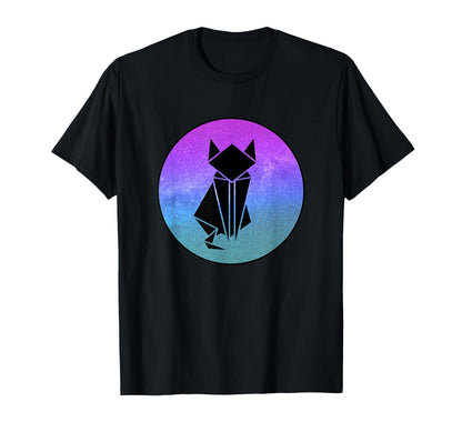 Cat Origami Galaxy Vaporwave T-Shirt - Casual Everyday Wear for Adults - T-Shirt, Sweatshirt, Hoodie