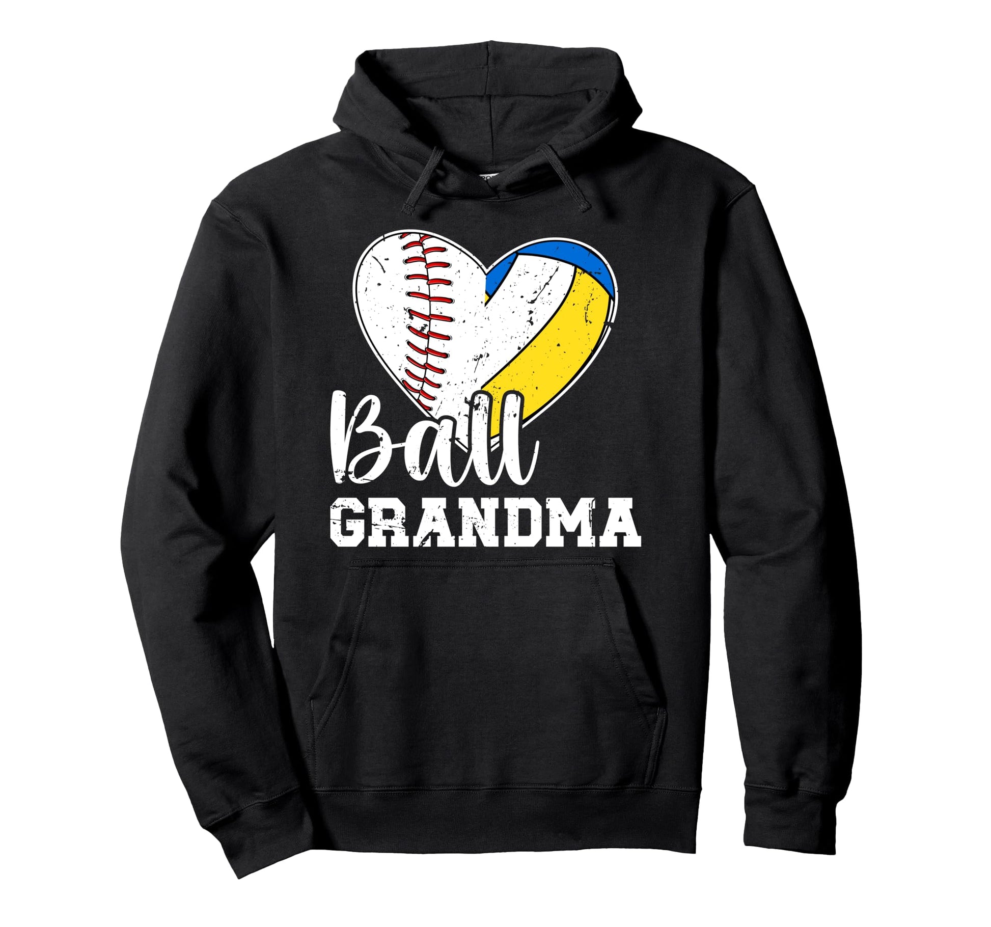Ball Grandma Heart Baseball Hoodie - Streetwear Style for Adults - T-Shirt, Sweatshirt, Hoodie