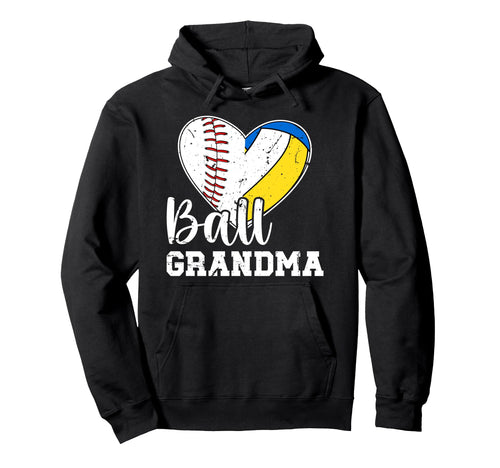 Ball Grandma Heart Baseball Hoodie - Streetwear Style for Adults - T-Shirt, Sweatshirt, Hoodie