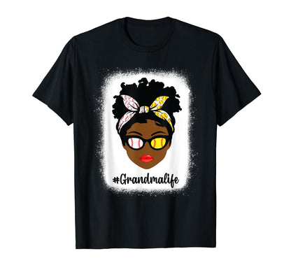 Black Grandma Life Baseball Softball T-Shirt - Minimalist Print Men Women - T-Shirt, Sweatshirt, Hoodie
