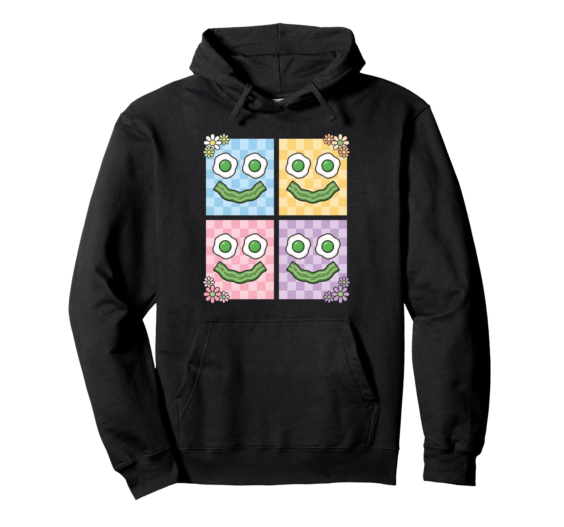 Green Face Eggs And Bacon Breakfast Hoodie - Aesthetic Graphic Men Women - T-Shirt, Sweatshirt, Hoodie