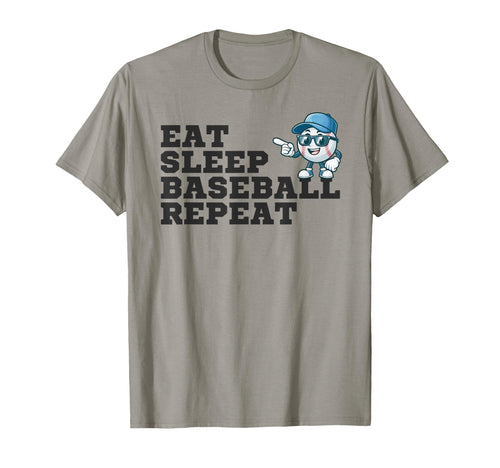 Eat Sleep Baseball Repeat Funny T-Shirt - Minimalist Print Men Women - T-Shirt, Sweatshirt, Hoodie