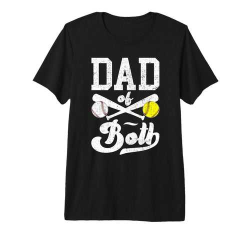 Mens Dad Both Proud Softball Baseball T-Shirt - Unique Graphic Men Women - T-Shirt, Sweatshirt, Hoodie