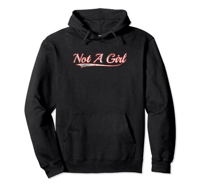 Not Varsity Distressed Throwback Hoodie - Casual Everyday Wear Unisex - T-Shirt, Sweatshirt, Hoodie