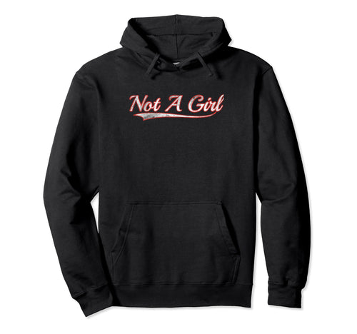 Not Varsity Distressed Throwback Hoodie - Casual Everyday Wear Unisex - T-Shirt, Sweatshirt, Hoodie