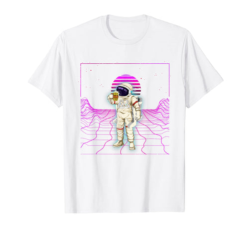 Space Drinking Beer Synthwave T-Shirt - Casual Everyday Wear Unisex - T-Shirt, Sweatshirt, Hoodie