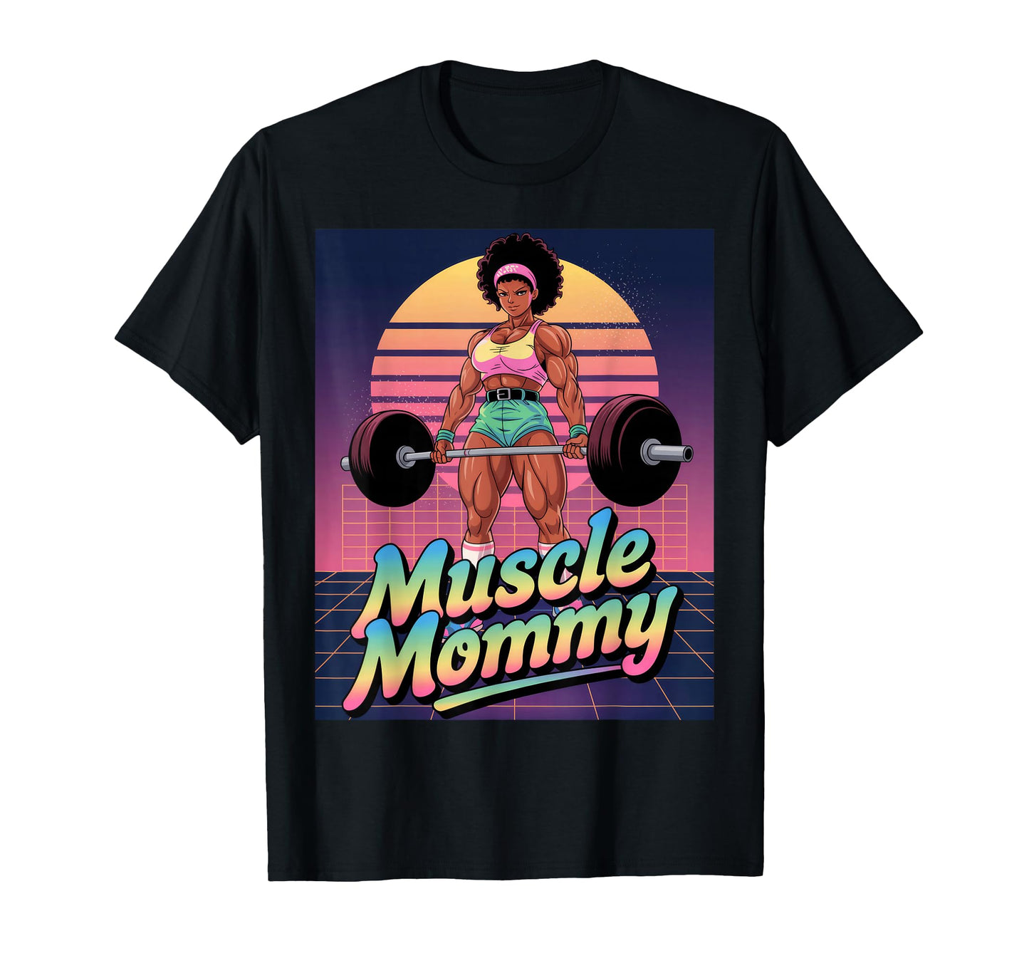 Anime Muscle Mommy Weightlifting T-Shirt - Custom Art Print for Adults - T-Shirt, Sweatshirt, Hoodie