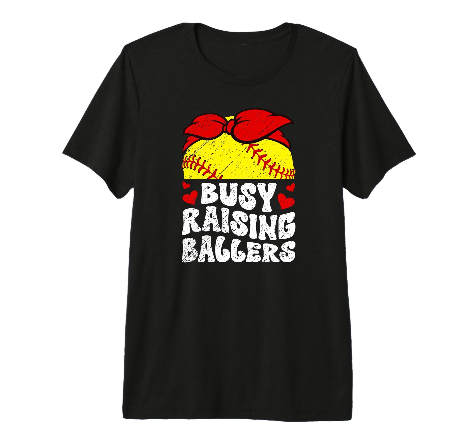 Busy Raising Ballers Softball Mom T-Shirt - Custom Art Print Unisex - T-Shirt, Sweatshirt, Hoodie