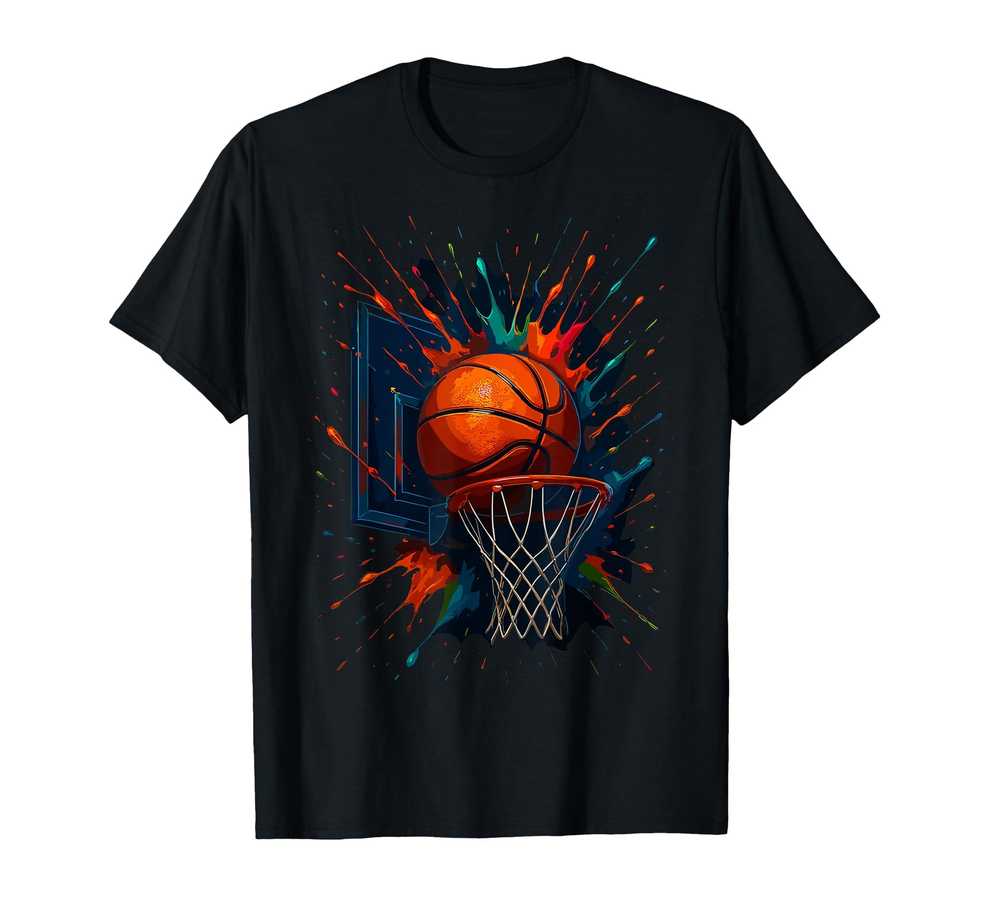 Colorful Paints Splash Basketball T-Shirt - Streetwear Style for Adults - T-Shirt, Sweatshirt, Hoodie