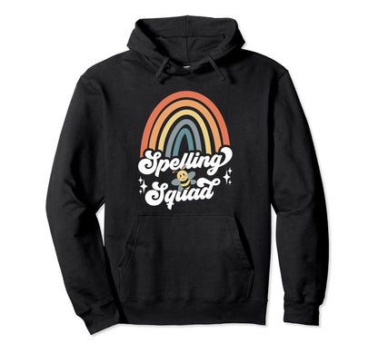 Spelling Squad Funny Groovy Rainbow Hoodie - Trendy Graphic Unisex - T-Shirt, Sweatshirt, Hoodie