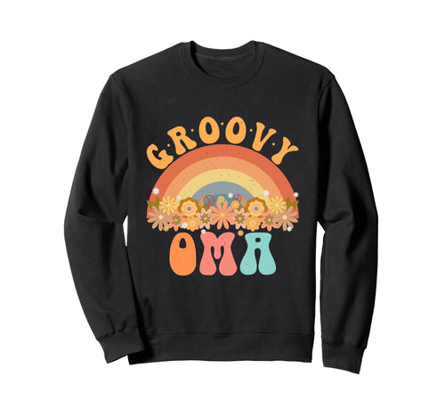 Groovy Oma Rainbow Daisy Flower Sweatshirt - Fun Novelty Design Men Women - T-Shirt, Sweatshirt, Hoodie