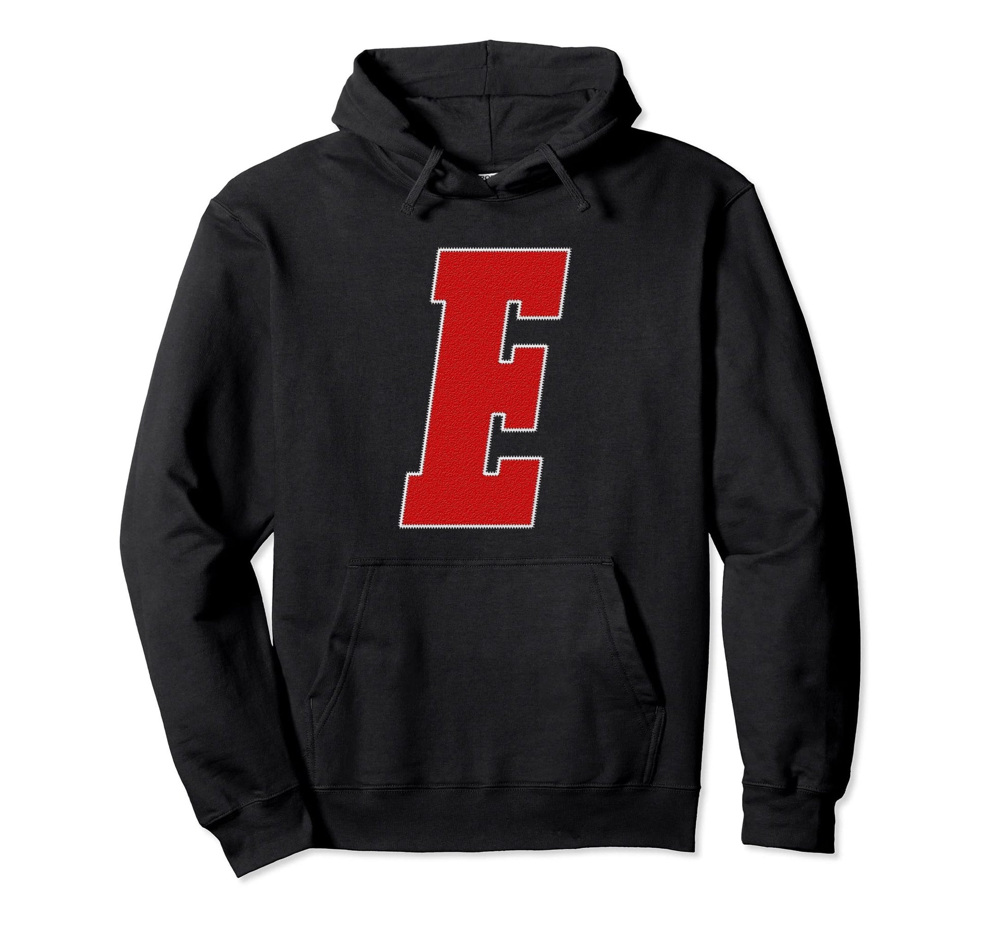 Letter E Monogram Varsity Alphabet Hoodie - Fun Novelty Design for Adults - T-Shirt, Sweatshirt, Hoodie