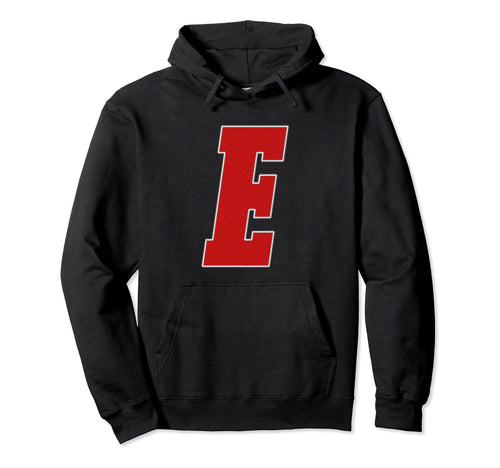 Letter E Monogram Varsity Alphabet Hoodie - Fun Novelty Design for Adults - T-Shirt, Sweatshirt, Hoodie