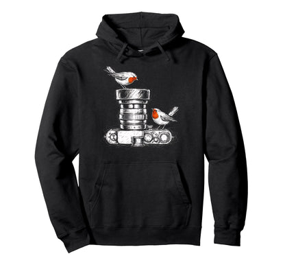Birdwatcher Photographer Bird Camera Lens Hoodie - Graphic Print Men Women - T-Shirt, Sweatshirt, Hoodie