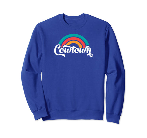 Cowtown Fort Worth Tx Script Rainbow Sweatshirt - Trendy Graphic for Adults - T-Shirt, Sweatshirt, Hoodie