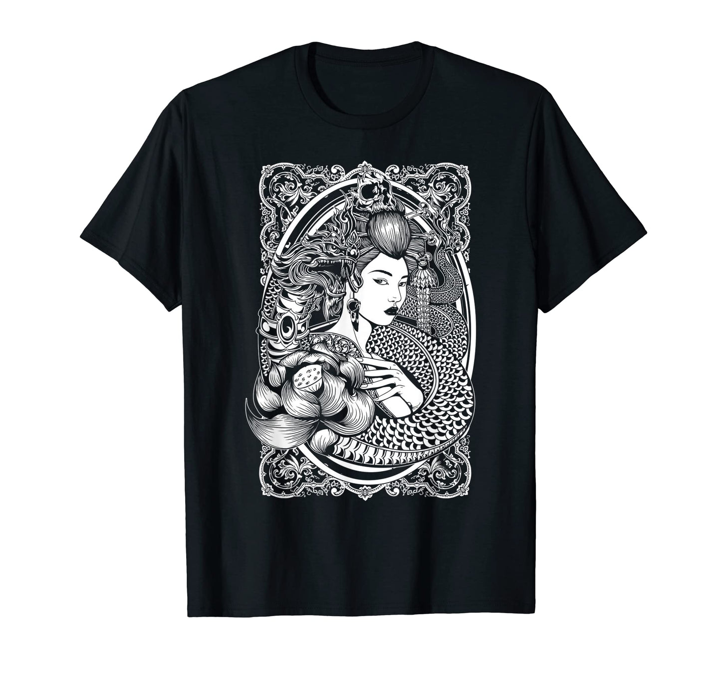 Japanese Geisha Dragon Samurai Vaporwave T-Shirt - Graphic Print Men Women - T-Shirt, Sweatshirt, Hoodie