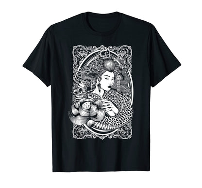 Japanese Geisha Dragon Samurai Vaporwave T-Shirt - Graphic Print Men Women - T-Shirt, Sweatshirt, Hoodie