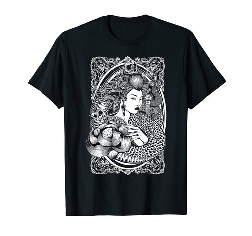 Japanese Geisha Dragon Samurai Vaporwave T-Shirt - Graphic Print Men Women - T-Shirt, Sweatshirt, Hoodie